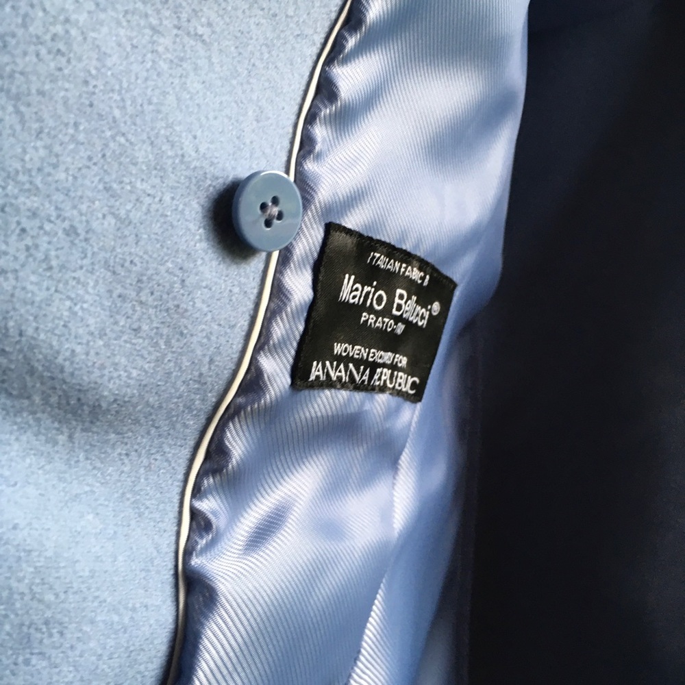 Women’s Jacket, Banana Republic, Powder Blue, wool, wrap tie. Never worn, US 6P - Picture 4 of 5